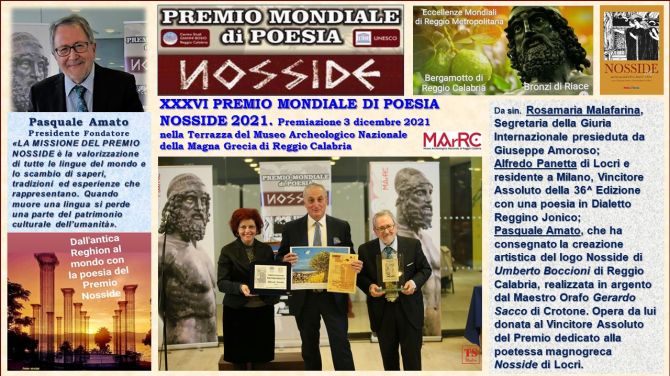 Pasquale Amato. XXXVI PREMIO MONDIALE DI POESIA NOSSIDE. LA MAGÍA DELL'INCONTRO TRA LINGUE E CULTURE DEL MONDO 